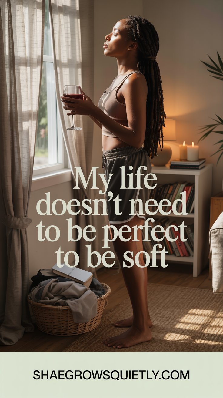 A peaceful moment featuring a Black woman in a warm, grounded space, embodying emotional healing after burnout by building a life that finally feels safe.